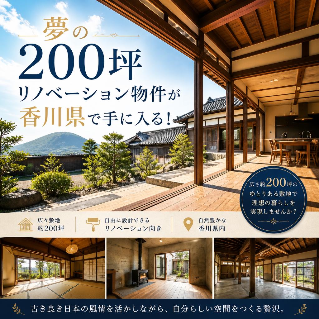 夢の200坪リノベーション物件が香川県で手に入る！