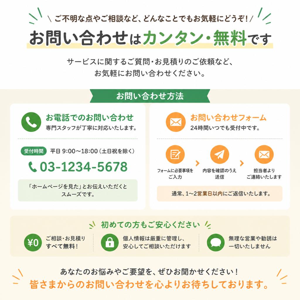 今すぐお問い合わせを！