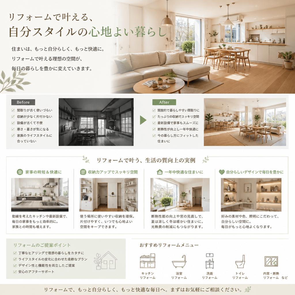 リフォームによるライフスタイルの変化