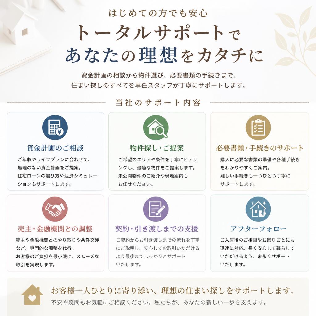 充実した購入サポート体制