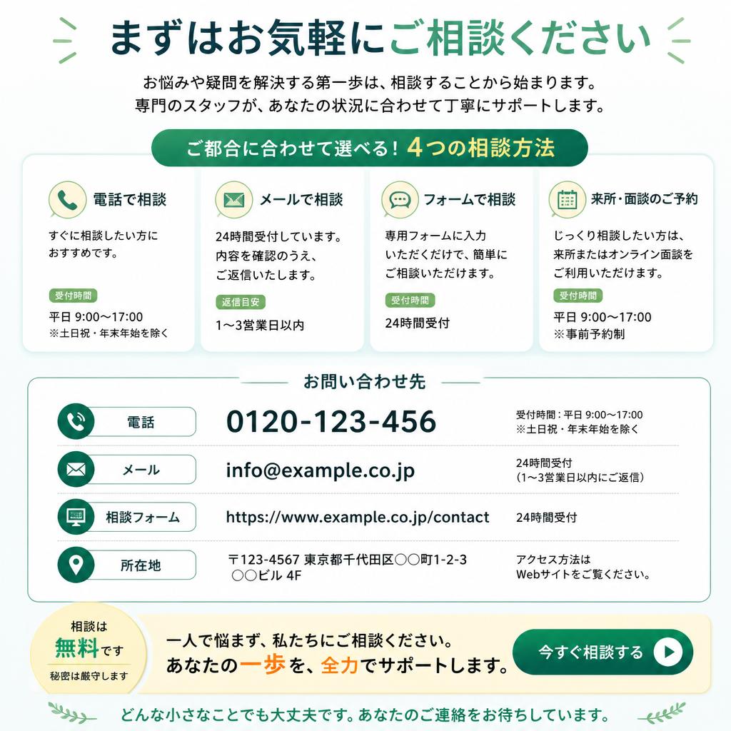 まずは無料相談から！