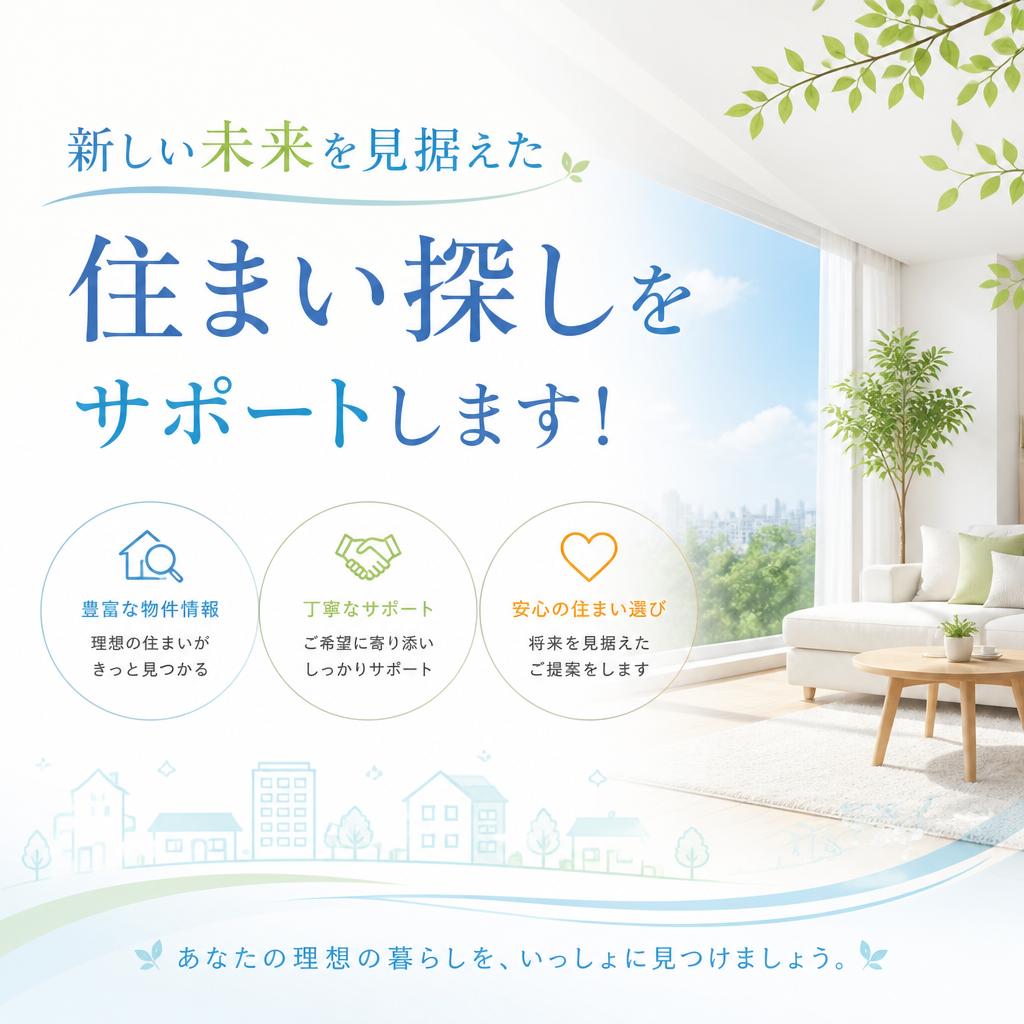 新しい未来を見据えた住まい探しをサポートします！