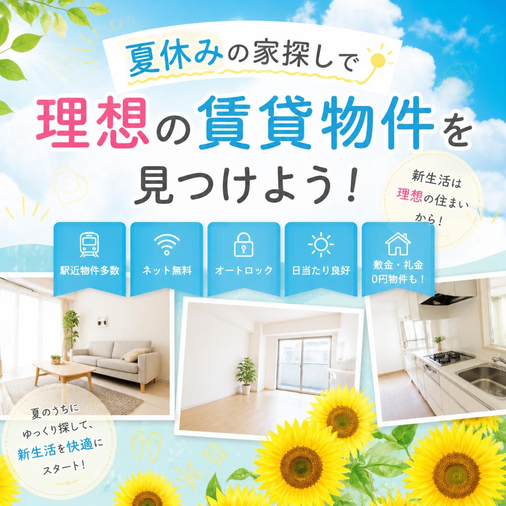 夏休みの家探しで理想の賃貸物件を見つけよう！