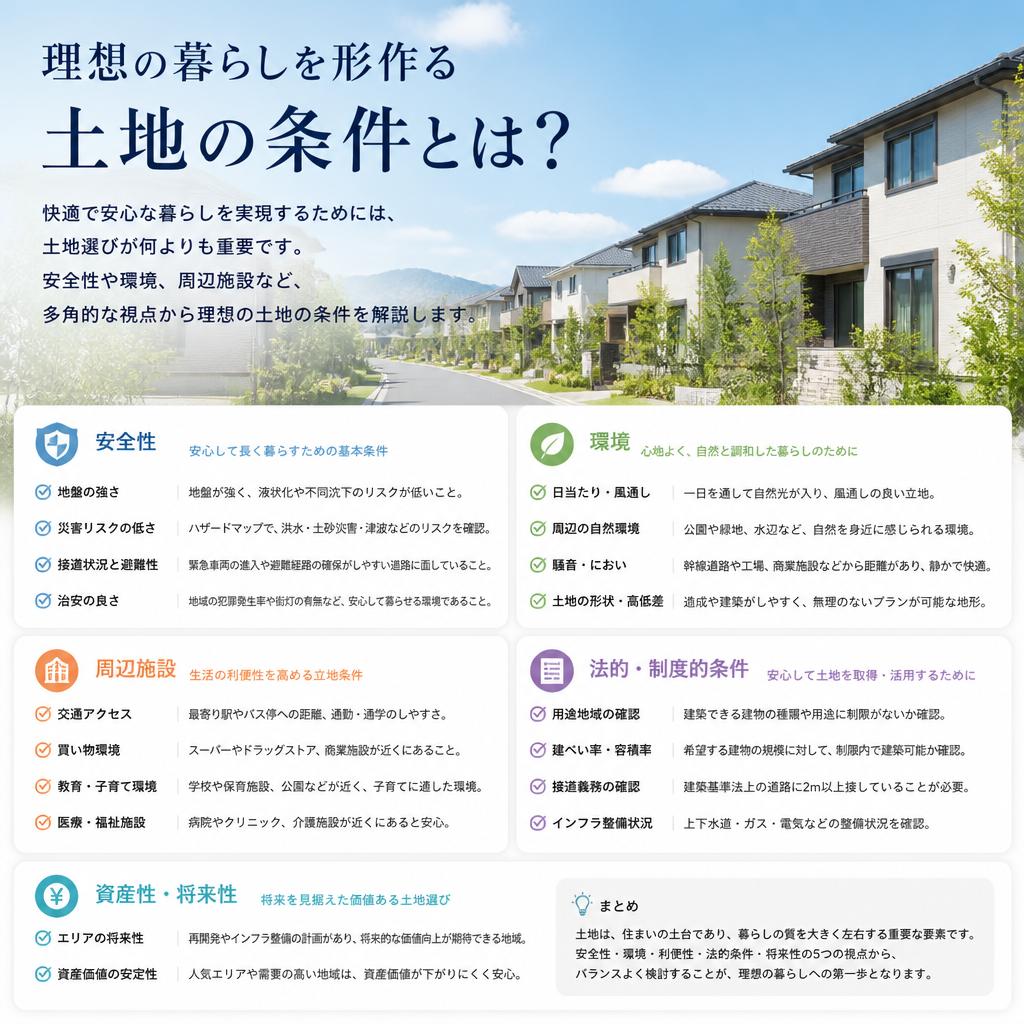 理想の暮らしを実現するための土地の条件