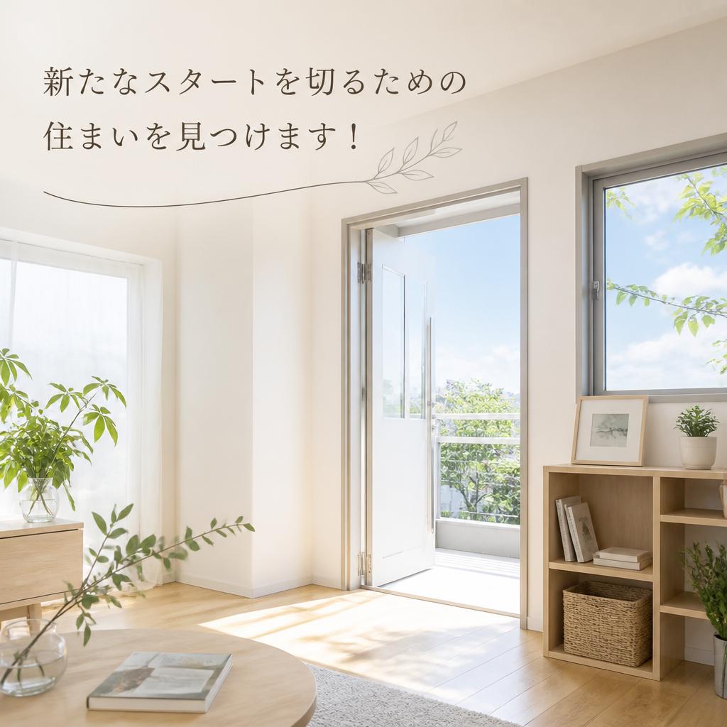 新たなスタートを切るための住まいを見つけます！