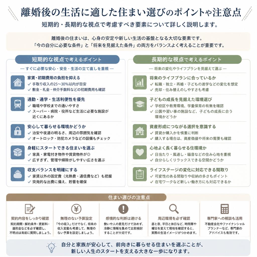 離婚後の住まい選びのポイント
